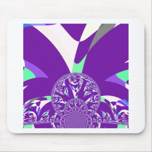 Retro Blauwe Cyaan Kaleidoscoop Art Print Muismat