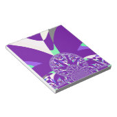 Retro Blauwe Cyaan Kaleidoscoop Art Print Notitieblok (Schuin)