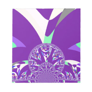 Retro Blauwe Cyaan Kaleidoscoop Art Print Notitieblok