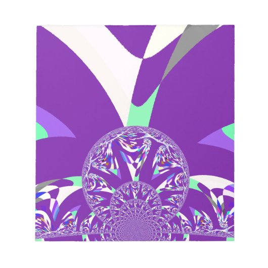 Retro Blauwe Cyaan Kaleidoscoop Art Print Notitieblok (Voorkant)