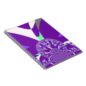 Retro Blauwe Cyaan Kaleidoscoop Art Print Notitieboek (Rechterzijde)