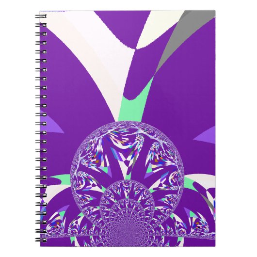 Retro Blauwe Cyaan Kaleidoscoop Art Print Notitieboek (Voorkant)