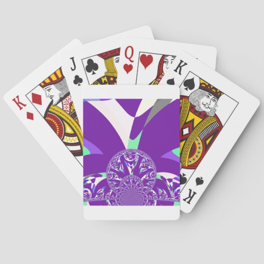 Retro Blauwe Cyaan Kaleidoscoop Art Print Pokerkaarten (Achterkant)