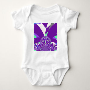 Retro Blauwe Cyaan Kaleidoscoop Art Print Romper