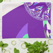 Retro Blauwe Cyaan Kaleidoscoop Art Print Theedoek (Gevouwen)