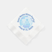 Retro Blauwe Disco Bal PERSOONLIJK Servet (Hoek)