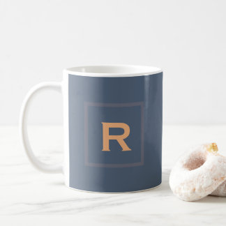 Retro blauwe effen kleur gewone persoonlijke koffi koffiemok