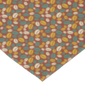 Retro Blauwe Gele Bruine Java Koffiebonen Patroon Tafelkleed (Gekanteld)