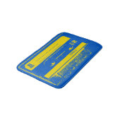 Retro blauwe & gele cassettebandje badmat (Gekanteld)