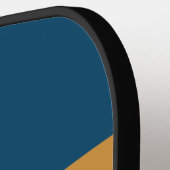 Retro Blauwe Golf over Strepen met Naam Pickleball Paddle (Links Detail)