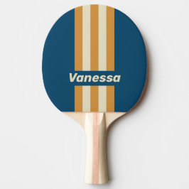 Retro Blauwe Golf Pin Strepen met Naam Tafeltennisbatje