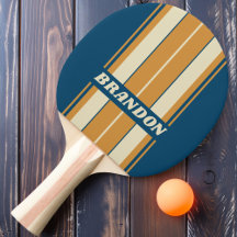 Retro Blauwe Golfplank Strepen met Naam