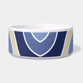 Retro blauwe golven voerbakje