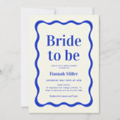 Retro blauwe golvende kleurrijke bruid wordt bruid kaart (Voorkant)