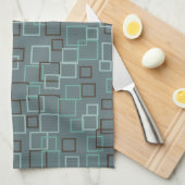 Retro blauwe grijze keukenhanddoek (Quarter Fold)