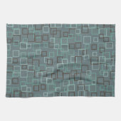 Retro blauwe grijze keukenhanddoek (Horizontaal)