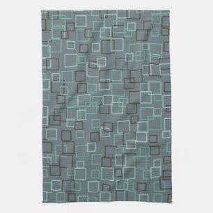 Retro blauwe grijze keukenhanddoek