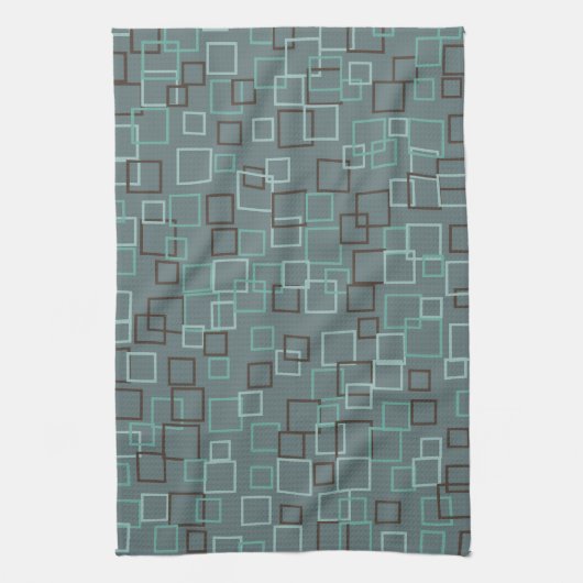 Retro blauwe grijze keukenhanddoek (Verticaal)