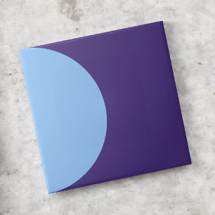 Retro Blauwe Halve Cirkel Mid Century Modern Cool Tegeltje