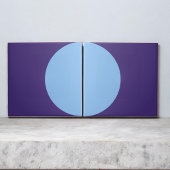 Retro Blauwe Halve Cirkel Mid Century Modern Cool Tegeltje