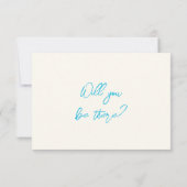 Retro Blauwe Hand Geschreven Leuk Vet Bruiloft RSVP Kaartje (Achterkant)