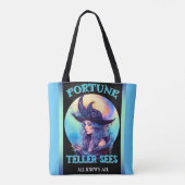 Retro blauwe heks Halloween Tote Bag (Achterkant)