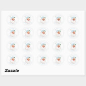 Retro blauwe kerstman retro adreslabel ronde sticker (Vel)