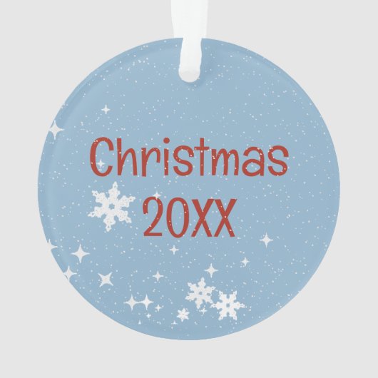 Retro Blauwe Kerstwagen Ornament (achterkant)