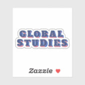 Retro blauwe letters globale studies T-Shirt Sticker (Vel)