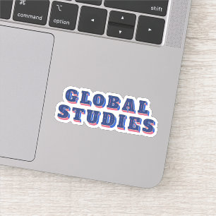 Retro blauwe letters globale studies T-Shirt Sticker