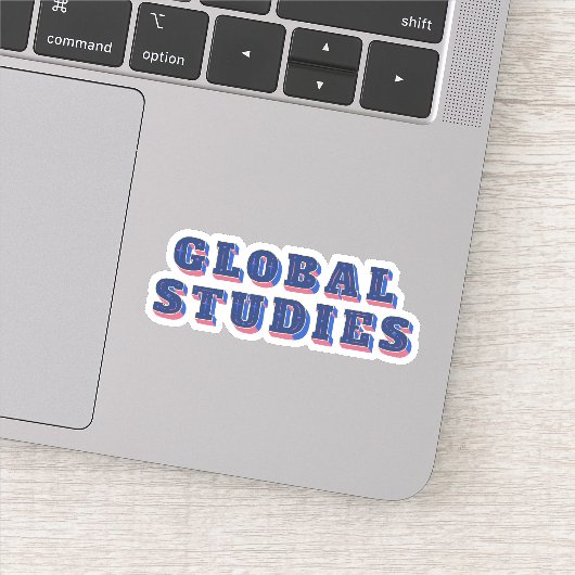 Retro blauwe letters globale studies T-Shirt Sticker (Detail)