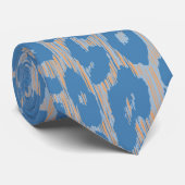 Retro blauwe luipaardprint huid stropdas (Opgerold)