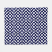 Retro blauwe met elkaar verbindende cirkels geomet fleece deken (Voorkant (Horizontaal))