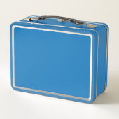 Retro Blauwe Metalen Lunchbox Gepersonaliseerd voo (Achterkant)