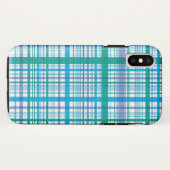 Retro Blauwe Paarse Plaid controleert het Hoesje (Achterkant (horizontaal))