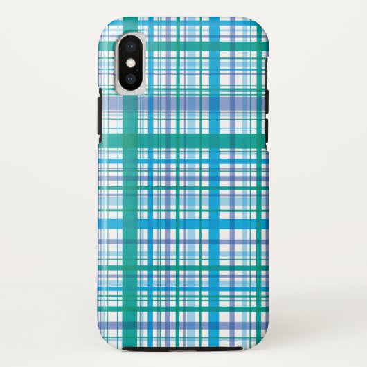 Retro Blauwe Paarse Plaid controleert het Hoesje (Achterkant)