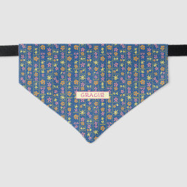 Retro Blauwe Patchwork Bloemstuk Aangepaste Medium