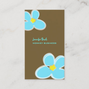 RETRO BLAUWE PLUMERIA/DIY ACHTERGRONDKLEUR VISITEKAARTJE