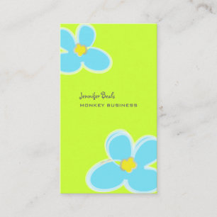RETRO BLAUWE PLUMERIAS/DIY ACHTERGRONDKLEUR VISITEKAARTJE