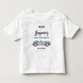 Retro Blauwe Race Auto Twee Snelle Jongen 2e Verja Kinder Shirts (Voorkant)