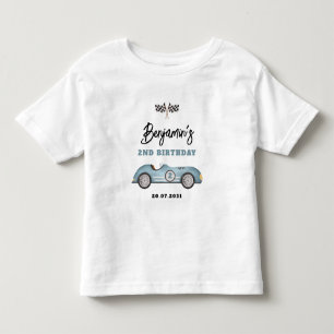 Retro Blauwe Race Auto Twee Snelle Jongen 2e Verja Kinder Shirts