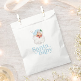 Retro Blauwe Santa Baby kerst baby shower Bedankzakje