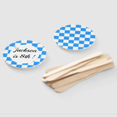 Retro Blauwe Schaakbord Handventilator Handwaaier (Niet-gemonteerd)