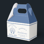 Retro blauwe schelpen & bruiloftsklokken vrijgezel bedankdoosjes<br><div class="desc">Retro blauwe schelpen & bruiloftsklokken vrijgezellenfeest</div>