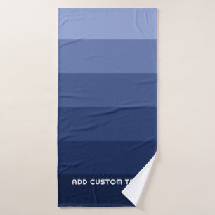 Retro blauwe strepen met eenvoudige naam zonder sc badhanddoek