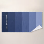 Retro blauwe strepen met eenvoudige schreefloze na badhanddoek (Badhanddoek)