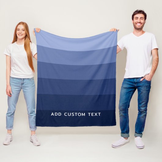 Retro blauwe strepen met eenvoudige schreefloze na fleece deken (In situ)