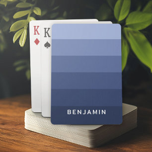 Retro blauwe strepen met eenvoudige schreefloze na pokerkaarten