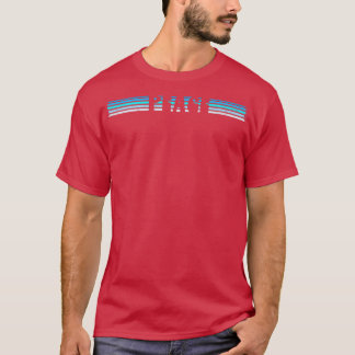 Retro Blauwe Strepen Vrede T-shirt