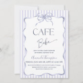 Retro Blauwe Strik Cafe Bebe Jongen Koffie Baby Sh Kaart (Voorkant)